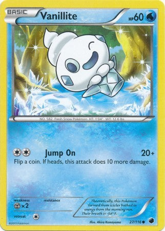Vanillite 27/116 - Pokemon Plasma Freeze Common Card