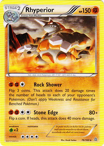 Rhyperior 76/160 - Rare Pokemon XY Primal Clash Card