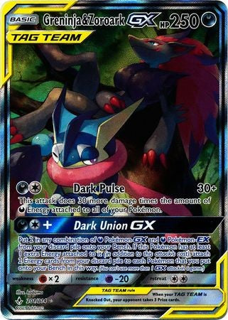 Greninja & Zoroark GX - 201/214 - Sun & Moon: Unbroken Bonds Full Art Ultra Rare
