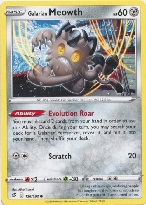 Galarian Meowth - 126/192 Pokemon » SWSH Rebel Clash Common
