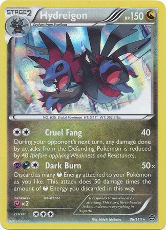 Hydreigon 86/114 Rare Holo - Pokemon XY Steam Siege Card