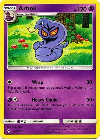 Arbok - 63/214 - Sun & Moon: Unbroken Bonds Rare