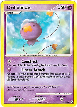 Pokemon Diamond and Pearl Stormfront Card - Drifloon (C)
