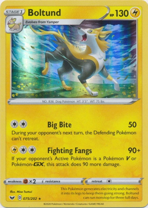 Boltund - 075/202 Pokemon » Sword and Shield Holo Rare