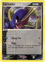 Pokemon EX Deoxys Common Card - Carvanha 56/107