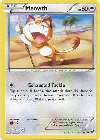 Meowth 114/162 Common - Pokemon XY Break Through Card
