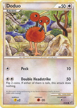 Pokemon Card HeartGold SoulSilver HS Undaunted Common Doduo 45/90