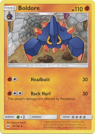 Boldore 70/149 Uncommon - Pokemon Sun & Moon Base Set Single Card