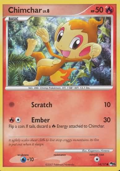 Pokemon POP Series 6 Promo Card Chimchar 14/17 Common
