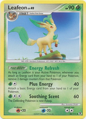 Pokemon Platinum Rising Rivals Trading Card Game Single Card Uncommon Leafeon 45/111