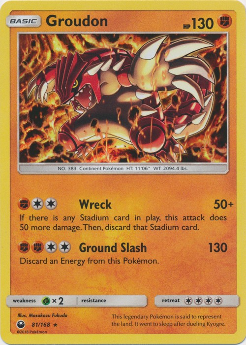 Groudon 81/168 Holo Rare - Celestial Storm SM7 Pokemon Card