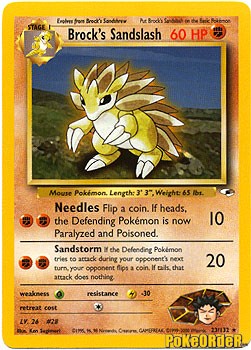 Pokemon Gym Heroes Rare Card - Brock's Sandslash 23/132