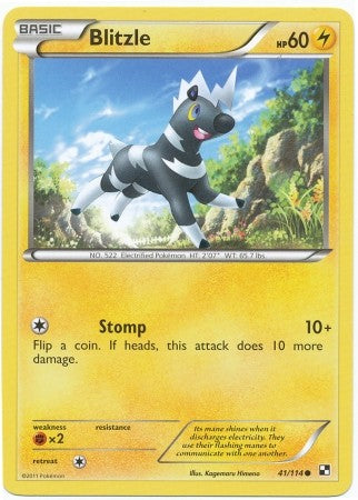 Pokemon Black & White Blitzle 41/114 Common Card