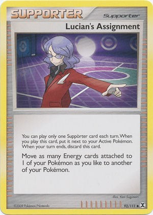 Pokemon Platinum Rising Rivals Trading Card Game Single Card Uncommon Lucian's Assignment 92/111