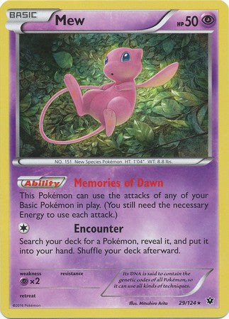 Mew 29/124 Holo Rare - Pokemon XY Fates Collide Card