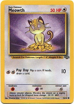 Pokemon Jungle Common Card - Meowth 56/64