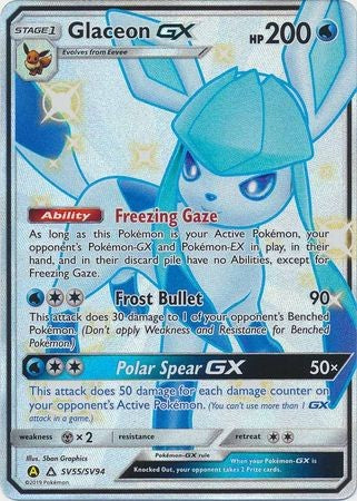 Glaceon GX - SV55/SV94 - Shiny Ultra Rare Sun & Moon: Hidden Fates Singles