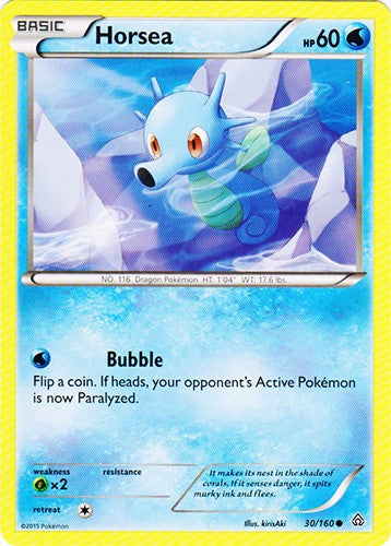 Horsea 30/160 - Common Pokemon XY Primal Clash Card