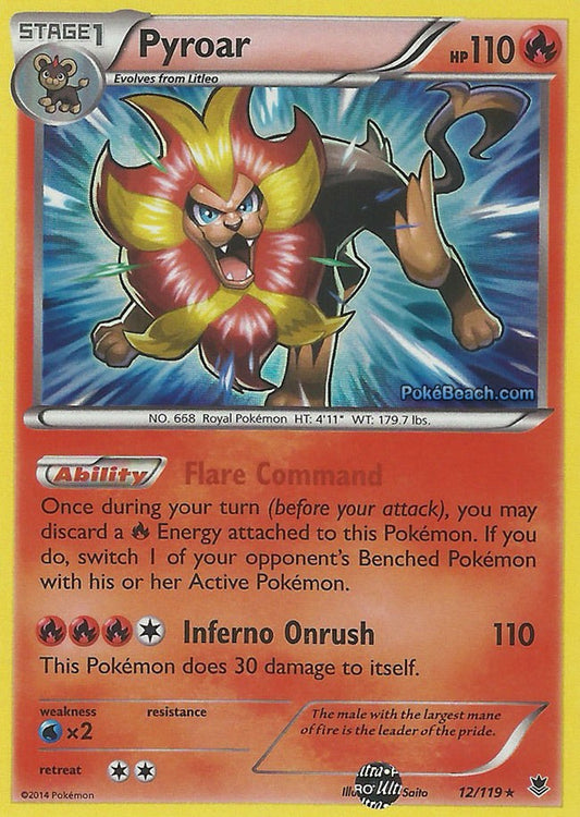 Pyroar 12/119 - Pokemon XY Phantom Forces Holo Rare Card