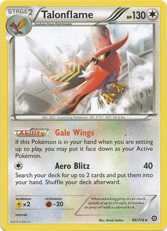 Talonflame 96/114 Rare - Pokemon XY Steam Siege Card