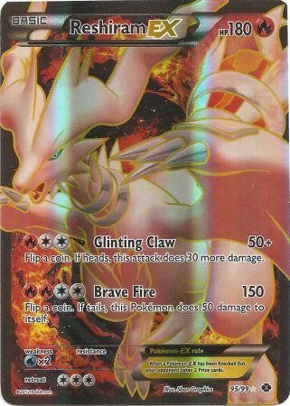 Pokemon Next Destinies Full Art Ultra Rare Card - Reshiram EX 95/99