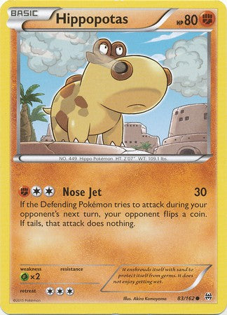 Hippopotas 83/162 Common - Pokemon XY Break Through Card