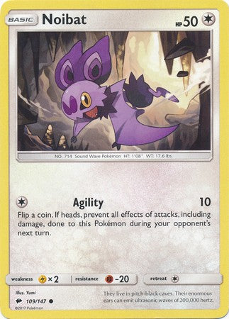 Noibat 109/147 Common - Pokemon Sun & Moon Burning Shadows Card