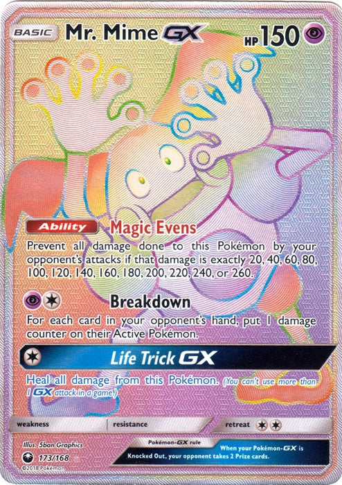 Mr. Mime GX 173/168 Hyper Rare - Celestial Storm SM7 Pokemon Card