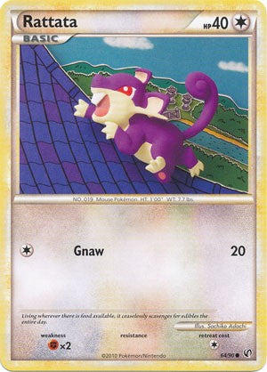 Pokemon Card HeartGold SoulSilver HS Undaunted Common Rattata 64/90