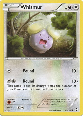 Whismur 80/124 Common - Pokemon XY Fates Collide Card