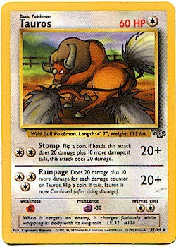 Pokemon Jungle Uncommon Card - Tauros 47/64