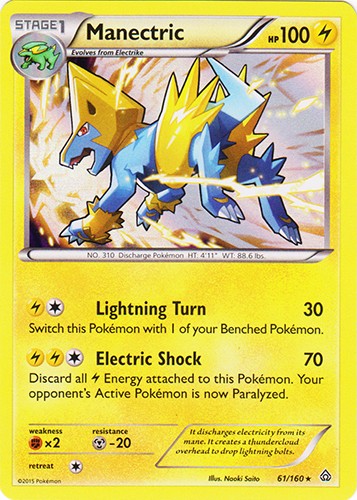 Manectric 61/160 - Holo Rare Pokemon XY Primal Clash Card