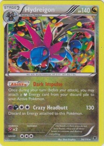 Hydreigon 74/119 - Pokemon XY Phantom Forces Holo Rare Card