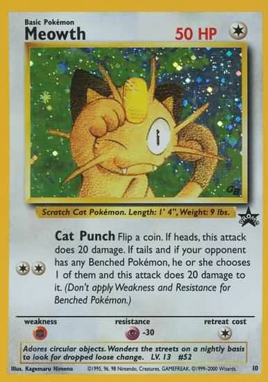Meowth 10 - Pokemon Holo Rare Promo Card