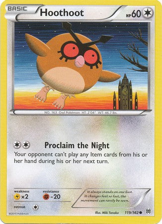 Hoothoot 119/162 Common - Pokemon XY Break Through Card