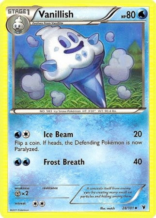 Pokemon Noble Victories Uncommon Card - Vanillish 28/101