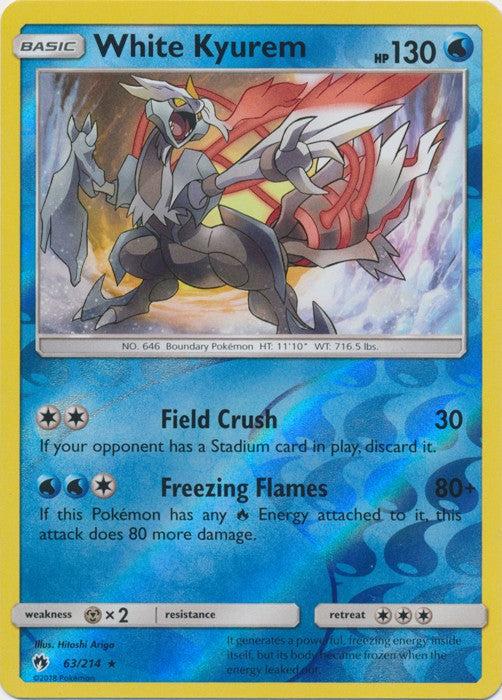 White Kyurem - 63/214 (Reverse Foil) Pokemon » SM Lost Thunder HR