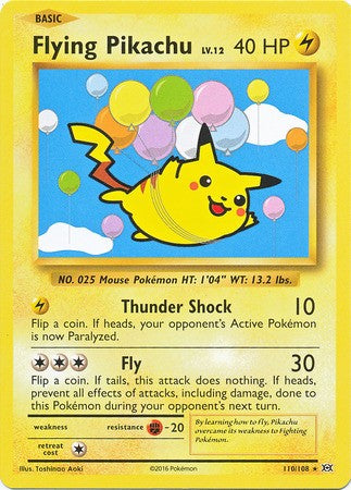Flying Pikachu 110/108 Secret Rare - Pokemon XY Evolutions Single Card