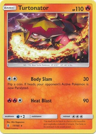 Turtonator 17/145 Rare - Pokemon Sun & Moon Guardians Rising Card