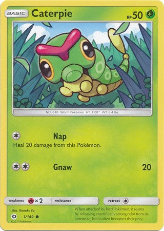 Caterpie 1/149 Common - Pokemon Sun & Moon Base Set Single Card