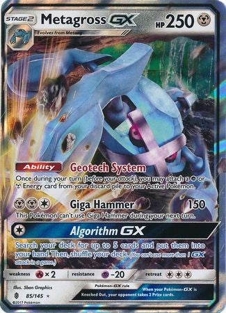 Metagross GX 85/145 Ultra Rare - Pokemon Sun & Moon Guardians Rising Card