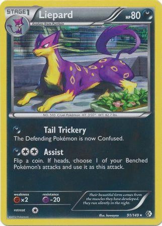 Liepard 91/149 - Pokemon Boundaries Crossed Holo Rare Card