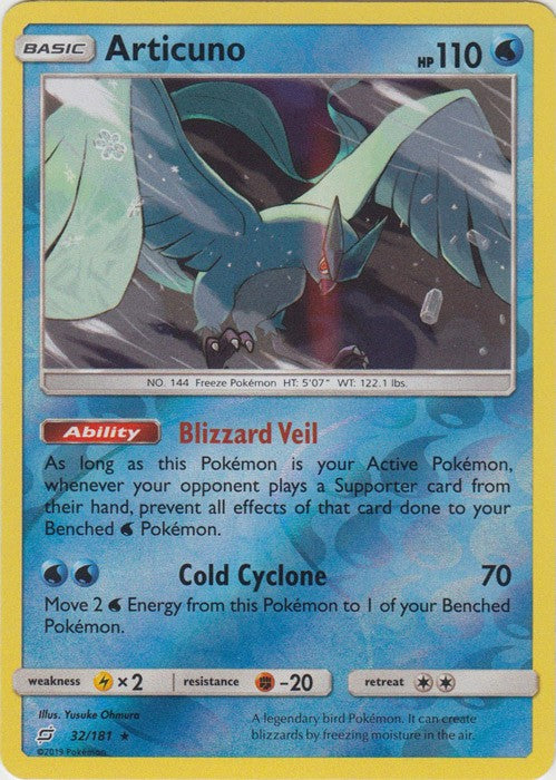 Articuno - 32/181 (Reverse Foil) Pokemon » SM Team Up Holo Rare