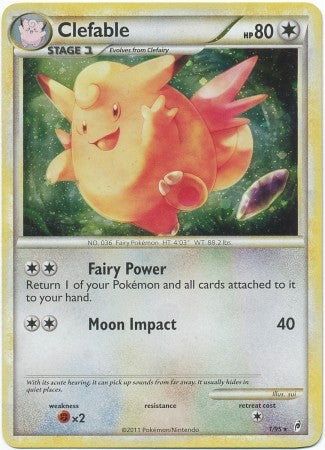Pokemon Call Of Legends Clefable 1/95 Holo Rare Card