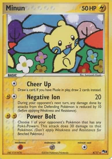 Pokemon POP Series 3 Promo Card Minun 4/17 Rare
