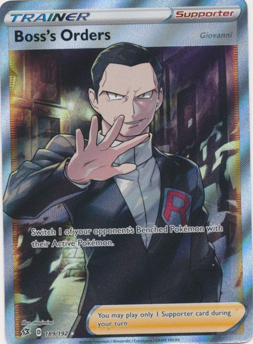 Boss's Orders (Full Art) - 189/192 Pokemon » SWSH Rebel Clash Ultra Rare