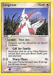 Pokemon EX Power Keepers Rare Card - Zangoose 25/108