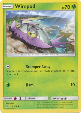 Wimpod 8/145 Common - Pokemon Sun & Moon Guardians Rising Card