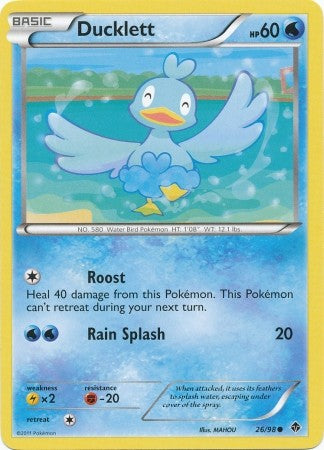 Pokemon Emerging Powers Common Card - Ducklett 26/98