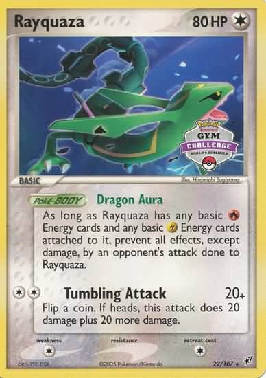 Pokemon Rare Promo Single Card - Rayquaza 22/107 (Gym Challenge)